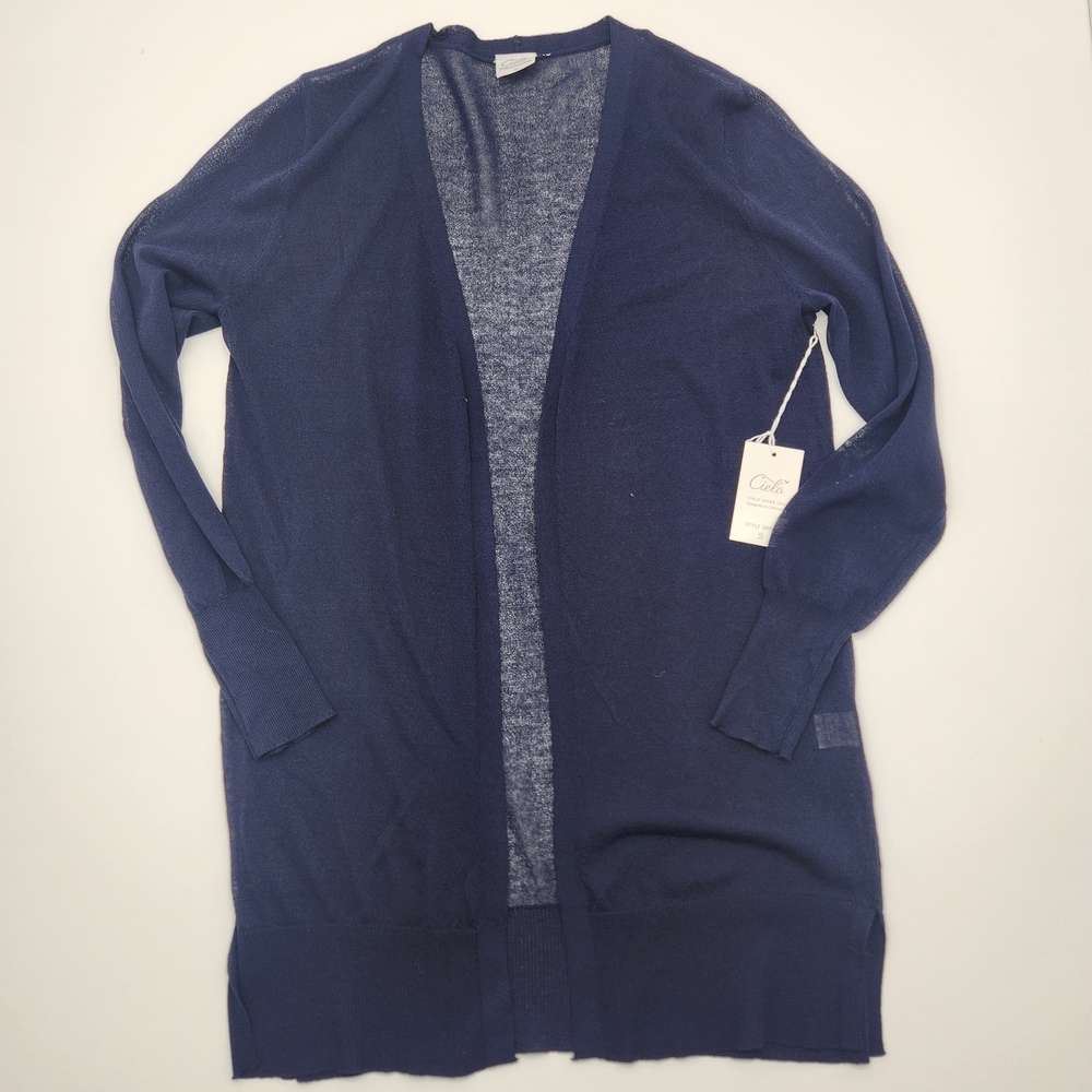 Cielo Jeans USA Lightweight Open Front Cardigan Blue Size Small NWT